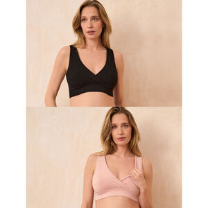 Seraphine Seamless Nursing Lounge Bras 2-Pack Size L – Soft Sleep Bras